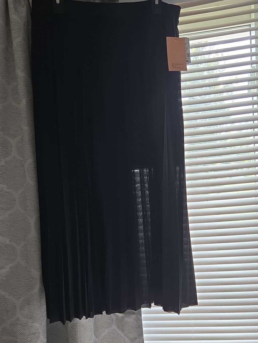 New Mix Black Pleated Maxi Skirt with Tag